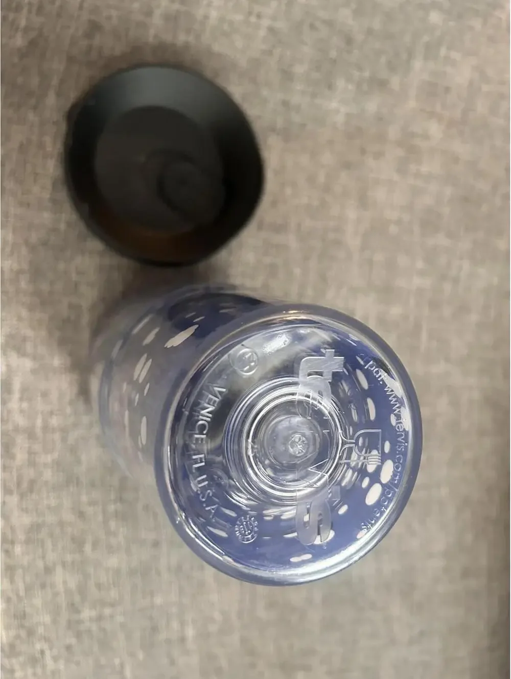 Tervis Tumbler Blue Black & White Polka Dots 24 Oz Cup Black Lid